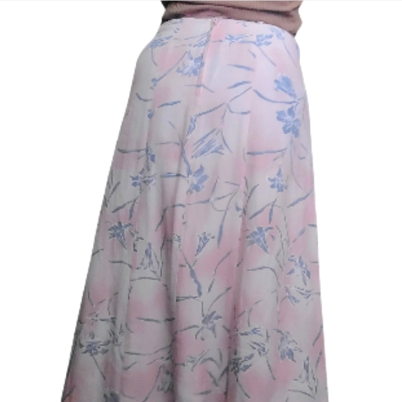 Vintage Floral Rayon Maxi Skirt Size 8 - Picture 4 of 9